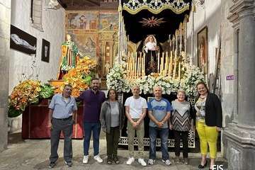 Los pasos de la procesión del Viernes Santo, listos ya en la Basílica de Telde/TA.